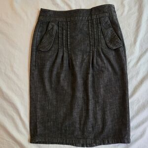 Level 99 waist 28" Black Charcoal Denim Pencil Skirt - Anthropologie Academia